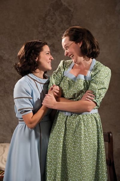 Mariko Nakasone (left) as Anne Frank and Rebecca Prescott as Margot Frank Photo