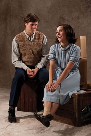 Rhett Guter (left) as Peter van Daan and Mariko Nakasone as Anne Frank @ BroadwayWorld Rhett Guter (left) as Peter van Daan and Mariko Nakasone as Anne Frank Photo