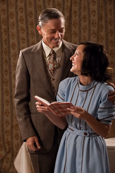 Tim Casto (left) as Otto Frank and Mariko Nakasone as Anne Frank Photo