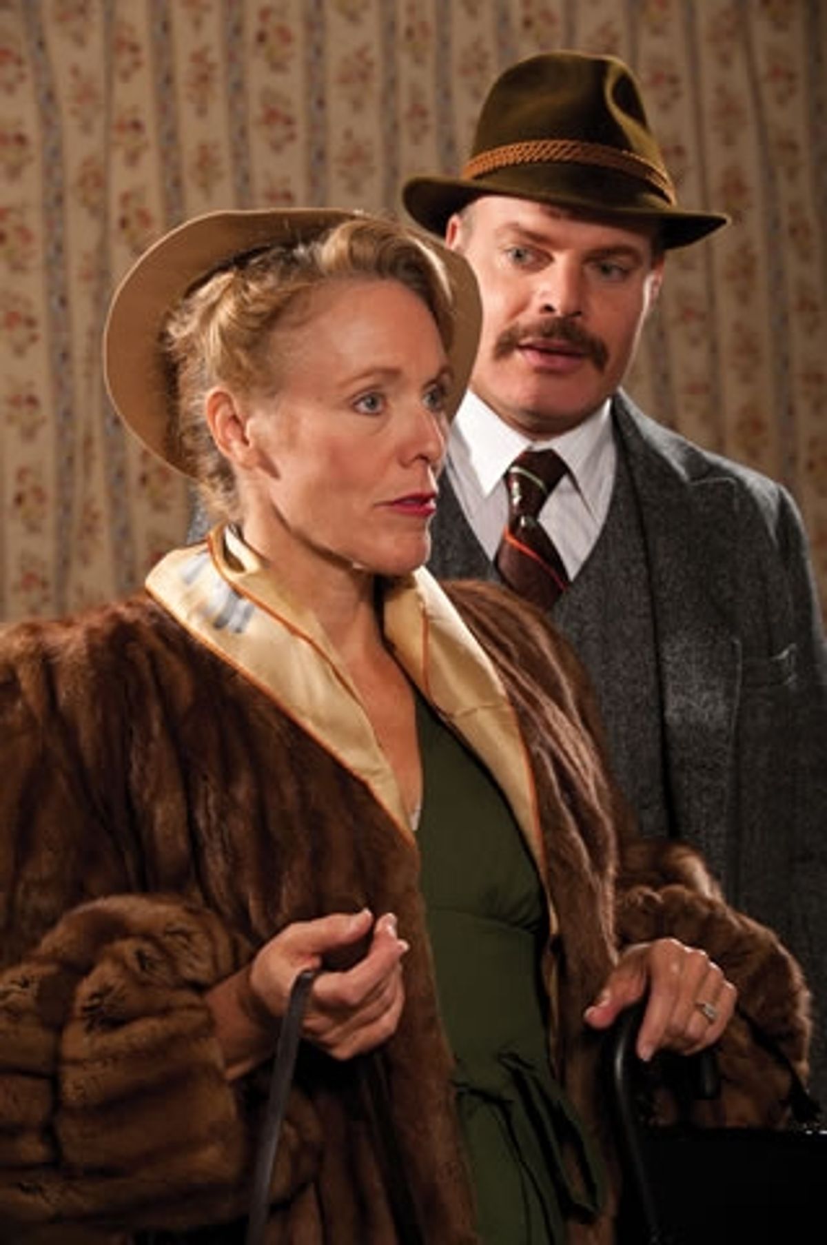 Liisa Ivary (left) as Mrs. van Daan and Mark Corkins as Mr. van Daan  at 