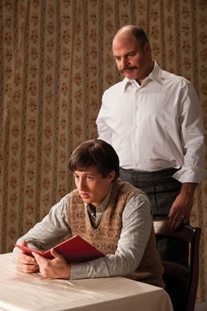 Rhett Guter (left) as Peter van Daan and Mark Corkins as Mr. van Daan Photo