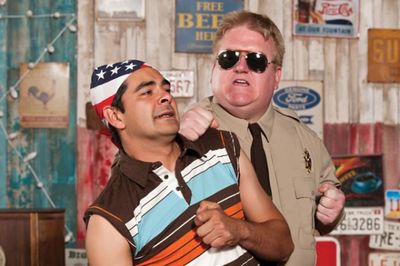 George Walker (left) as Stanley Bumiller and Michael Daly as Sheriff Givens Photo