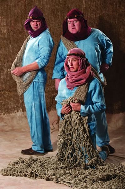 Samuel D. Dinkowitz (left), Michael Daly, and Rhett Guter as Pentapolan Fishermen Photo