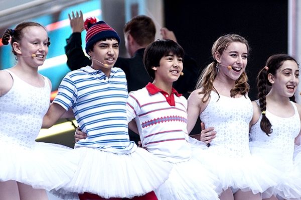 Dayton Tavares, Alex Ko & the cast of Billy Elliot Photo