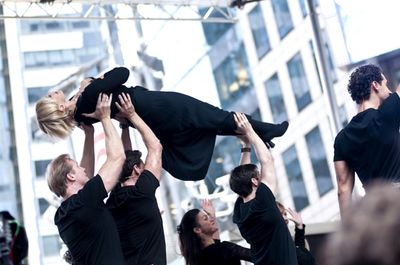 Rachel de Benedet & the cast of the Addams Family   Photo