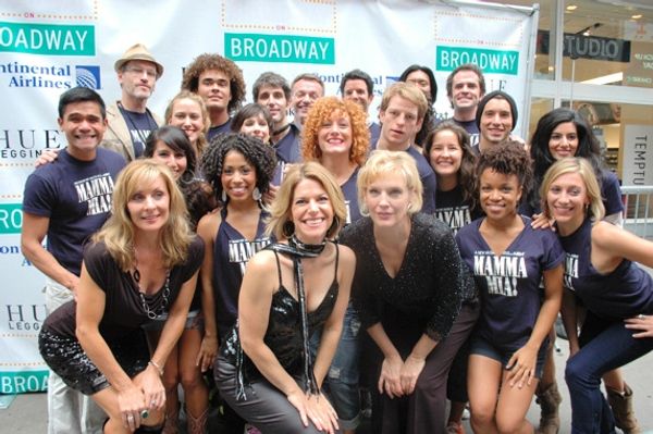 Judy McLane, Heidi Godt and Stacia Fernandez and the cast of Mamma Mia Photo