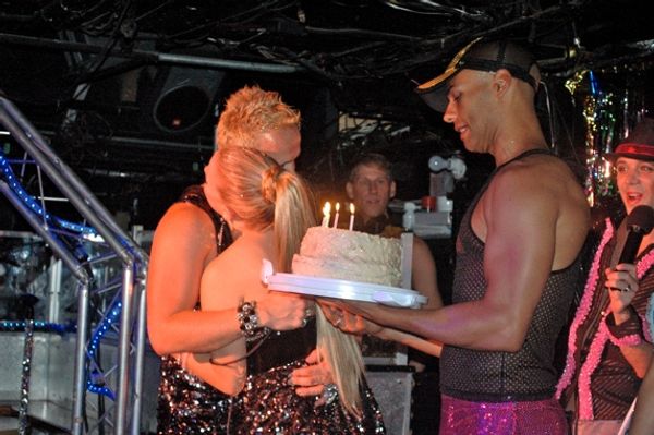 Cake time-Robb Sherman surprises Marty Thomas and Aubrey Mae Davis Photo