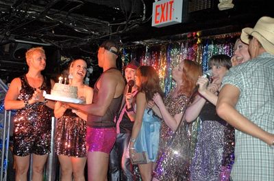 Marty Thomas, Aubrey Mae Davis and the cast of Glitter Ball 2010 Photo
