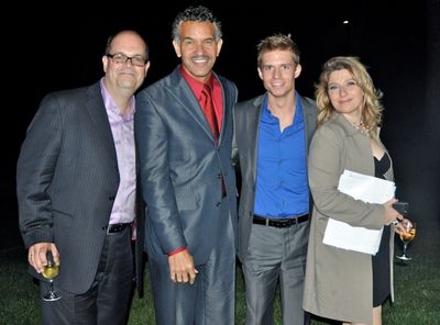 Brad Oscar, Brian Stokes Mitchell, Hunter Ryan Herdlicka and Liz Larson Photo