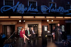 Christine Quinn, Todd Haimes, John Weidman, Stephen Sondheim, Patti LuPone, and Natha Photo