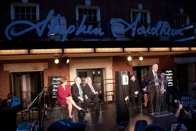 Christine Quinn, Todd Haimes, John Weidman, Nathan Lane, Patti LuPone, Stephen Sondhe Photo