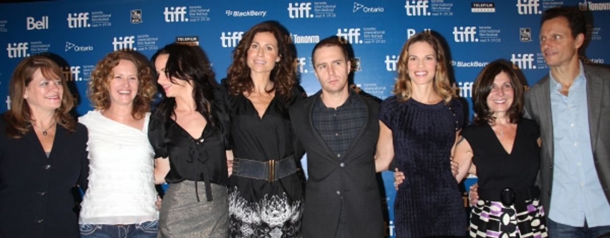 Betty Anne Waters, actress Melissa Leo, actress Juliette Lewis, actress Minnie Driver, actor Sam Rockwell, actress Hilary Swank, writer Pamela Gray and director Tony Goldwyn  at 