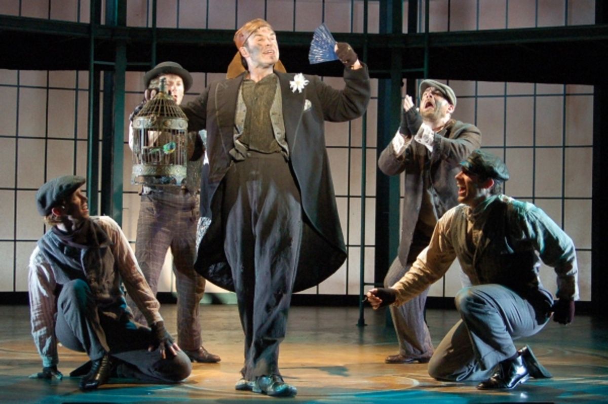 AJ Hughes(Hoxton Man); Jeremy Morse(Harry); Gary Troy(Alfred P. Doolittle); David Garry(Jamie); James Erickson at The John W. Engeman Theater at Northport Presents MY FAIR LADY
