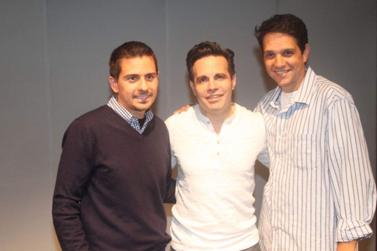 Writer Charles Messina, Ralph Macchio and Mario Cantone at 