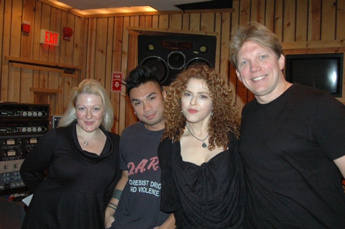 Lynn Pinto, Andros Rodriguez, Bernadette Peters and Rob Bowman at 