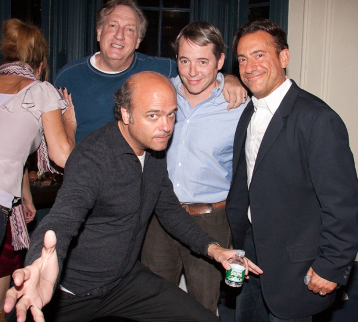 Alan Zweibel, Scott Adsit, Matthew Broderick and Eugene Pack at 