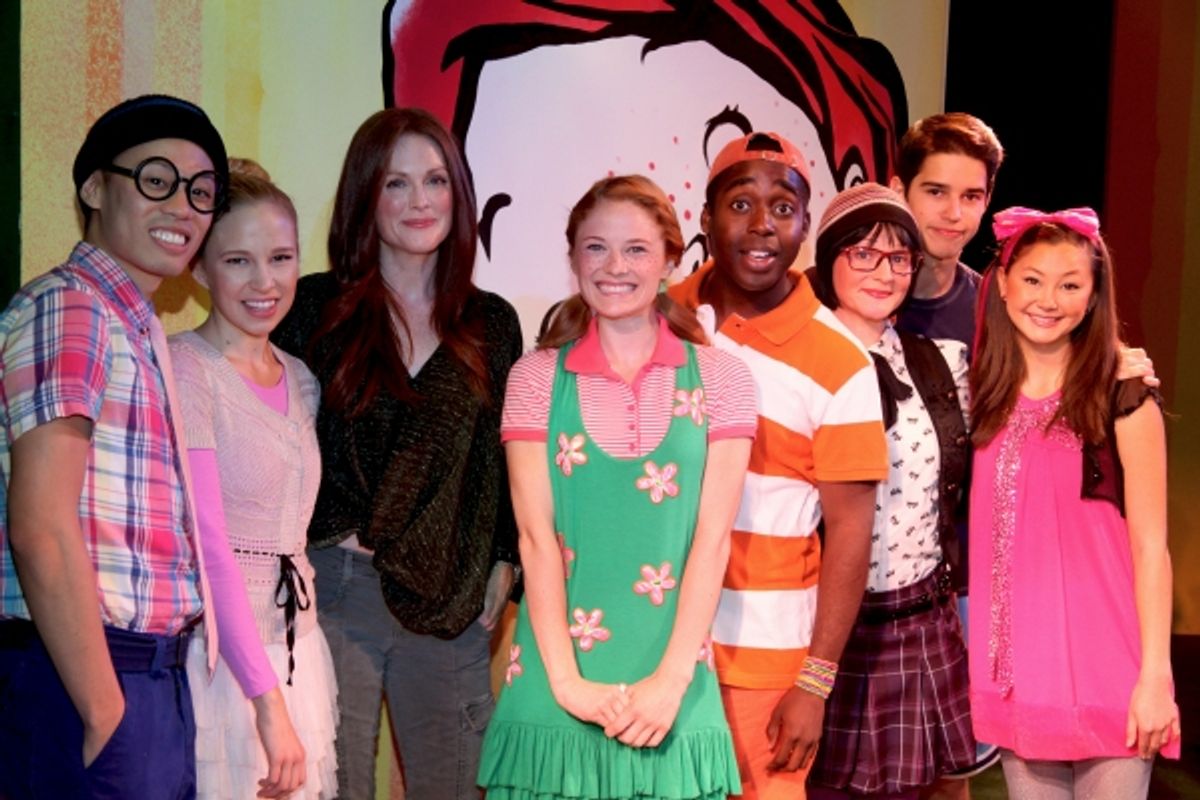 Joey Haro, Jessica Bishop, Julianne Moore, Hayley Podschun, Mykal Kilgore, Linda Gabler, Andrew Cristi and Kimiko Glenn at 