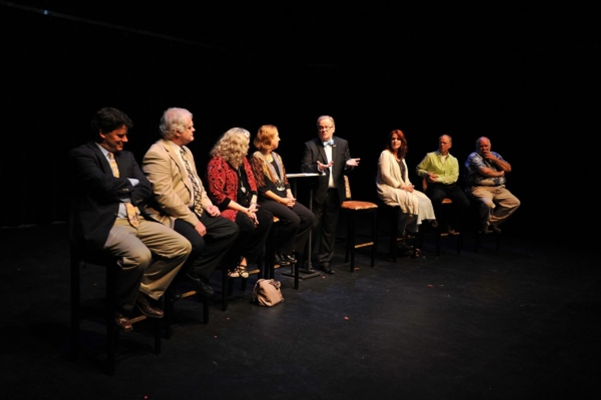 The honorees at the First Night Symposium, moderated by Jeffrey Ellis at 