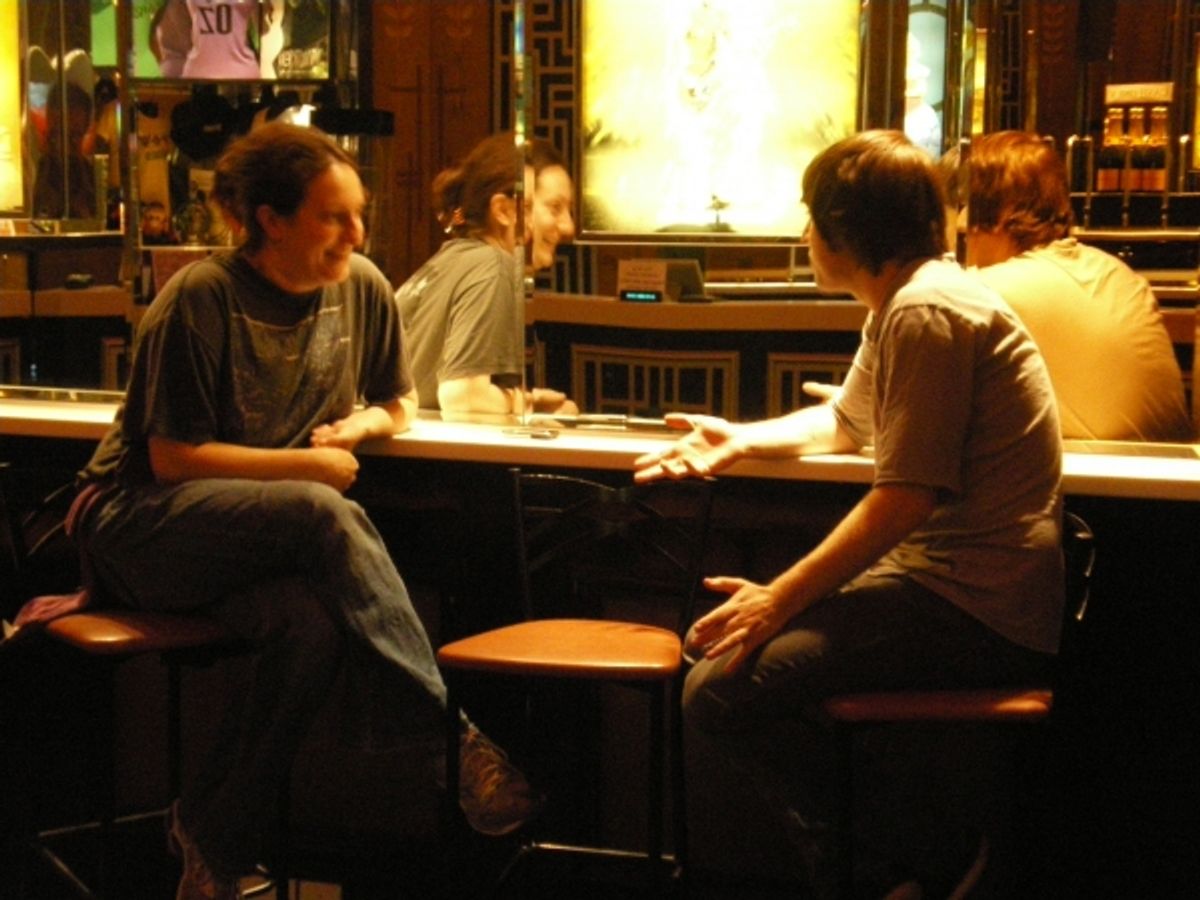 BroadwayWorld UK ed Carrie Dunn with Wicked dance supervisor Adam Murray at 