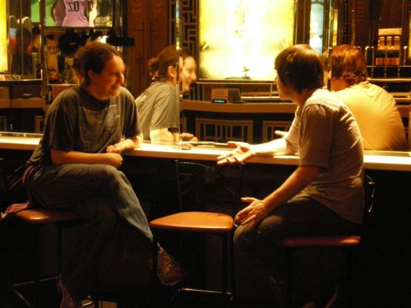 BroadwayWorld UK ed Carrie Dunn with Wicked dance supervisor Adam Murray Photo