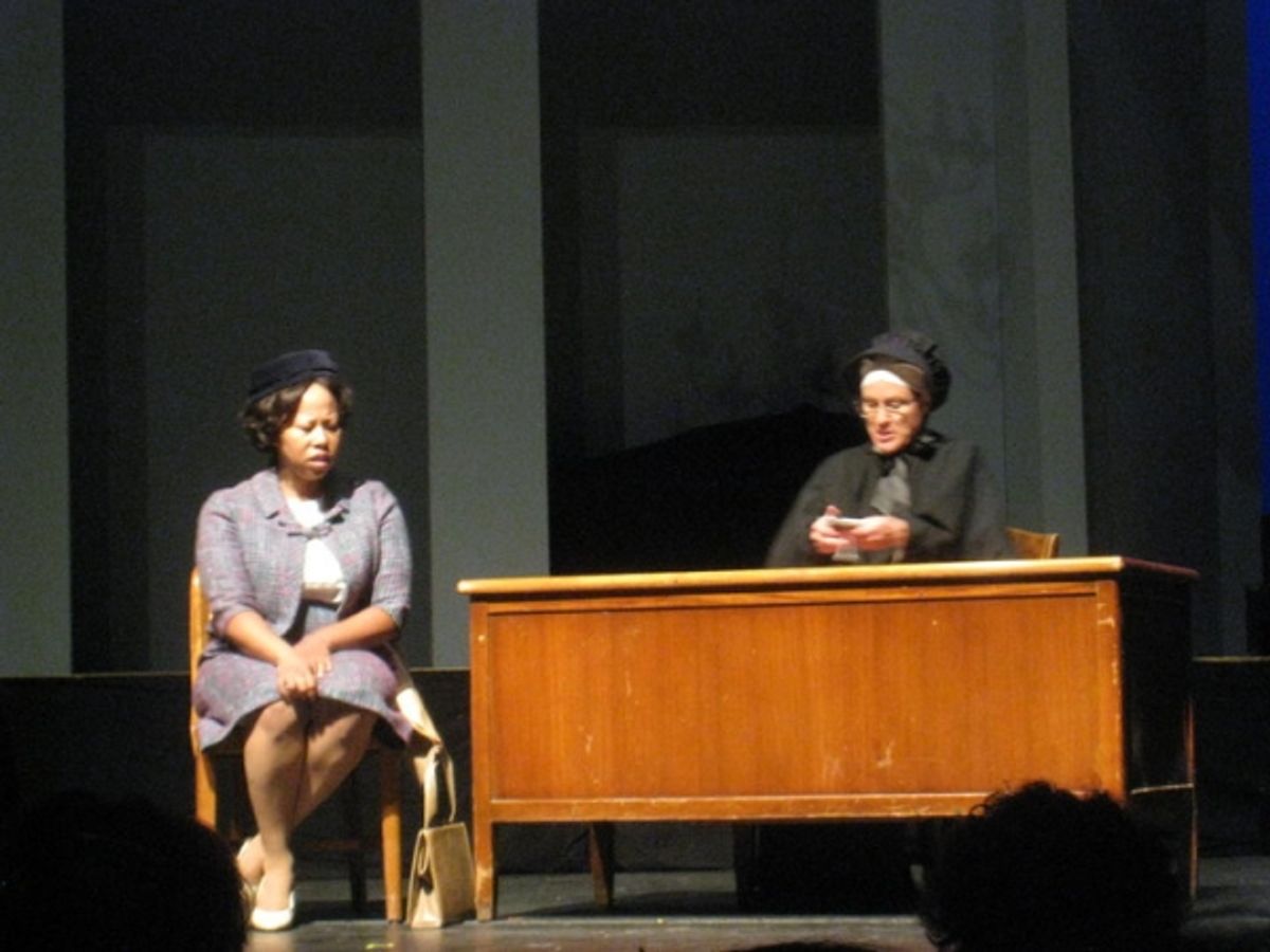 Alicia Haymer and Nan Gurley in a scene from Doubt at 