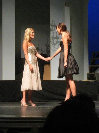 Laura Thomas Sonn and Cori Laemmel close the show with "For Good." Photo