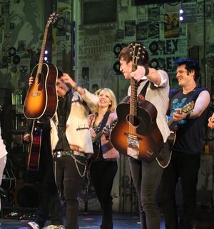 Billie Joe Armstrong, Mary Faber, John Gallagher Jr. and Michael Esper Photo