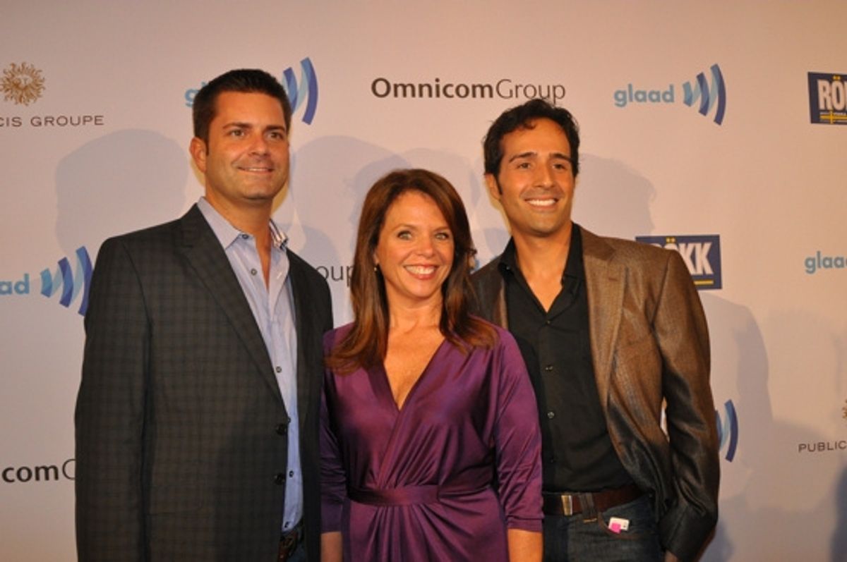 Co Chairs of tonights event-Adam D.  Wasserman, Sallie Mars and Barry Garbarino at Batt and More at the 2010 GLAAD Media Awards