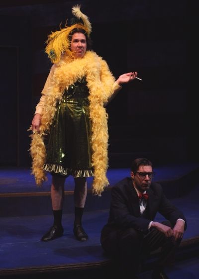 Young Dudley (Joseph Scrimshaw) gets little comfort from chorus "girl" Miss Celeste ( Photo