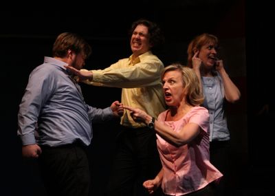 The ensemble (l to r: Matt Erkel, Michelle Hutchison, Paul de Cordova, and Shanan Cus Photo