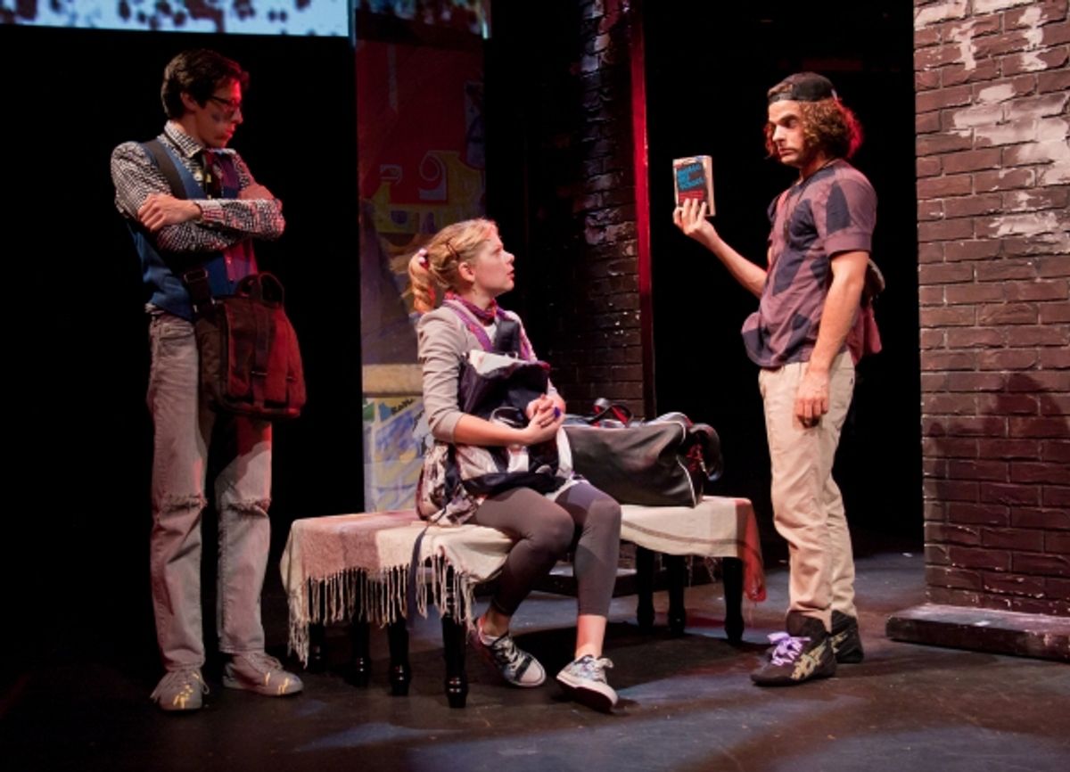 Jason Michael Snow as Edward, Jillian Louis as Kitty and Zachary Clause as Toni-O at NYMF Presents POPART: THE MUSICAL