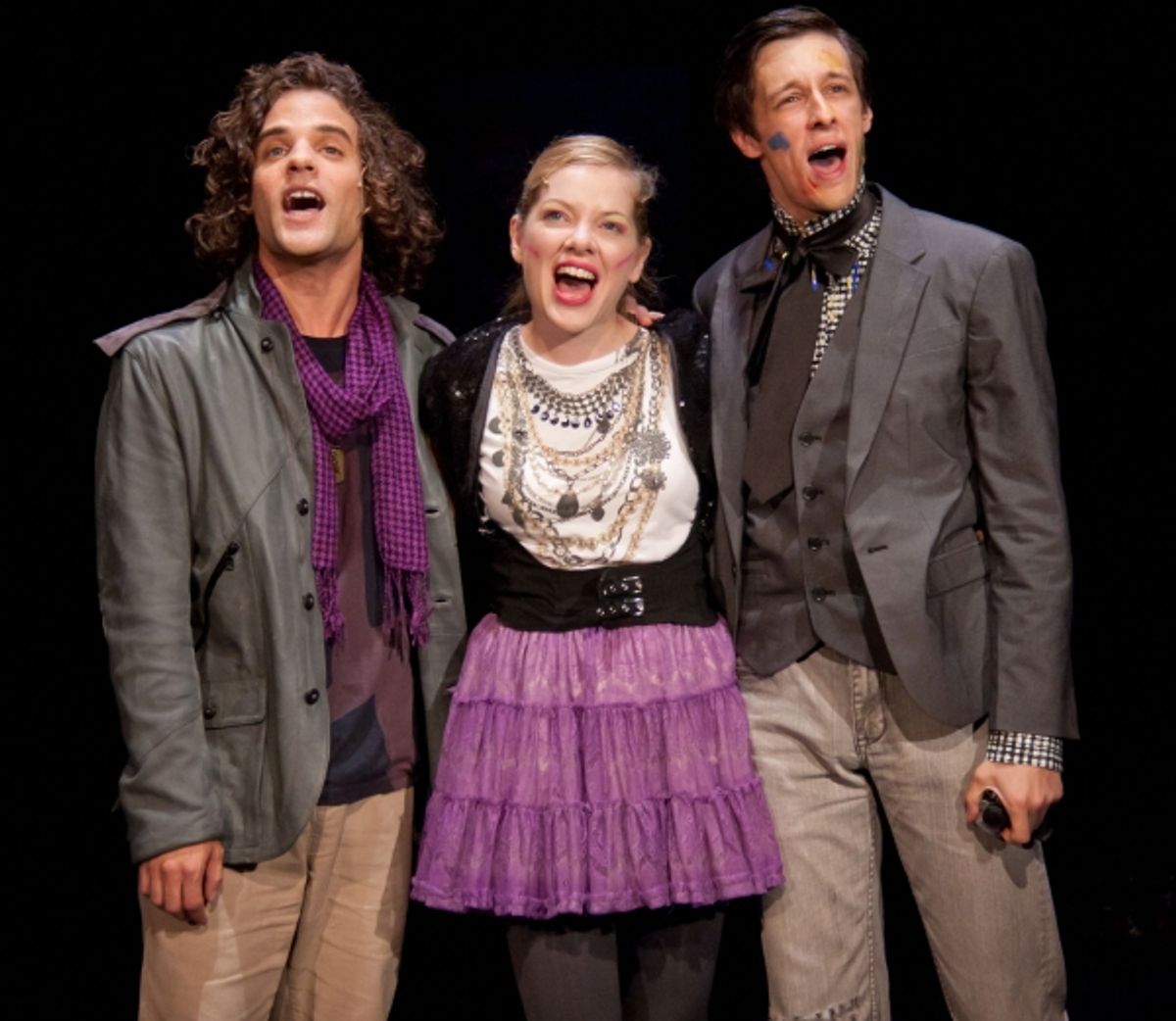 Zachary Clause as Toni-O, Jillian Louis as Kitty and Jason Michael Snow as Edward at NYMF Presents POPART: THE MUSICAL
