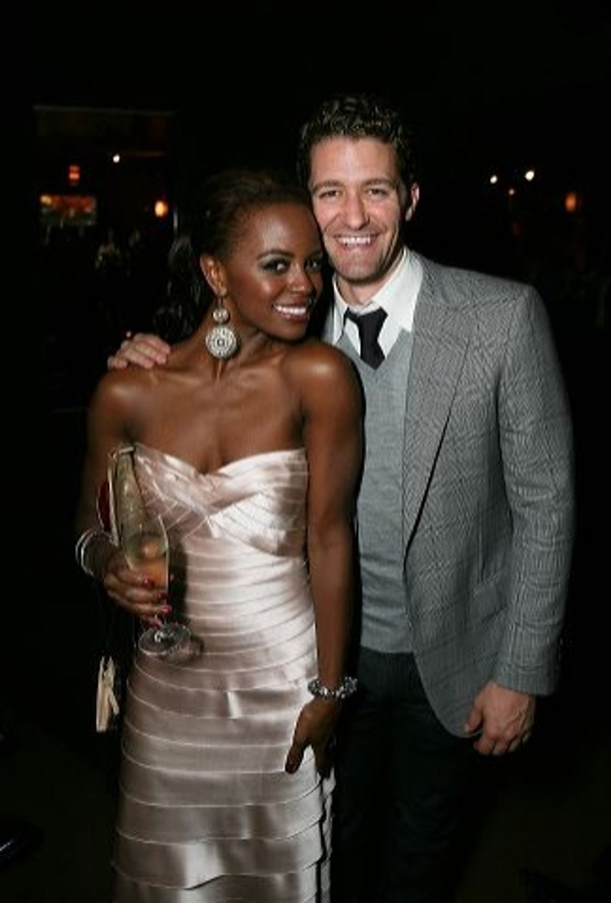 Krystal Joy Brown (L) and actor Matthew Morrison at 