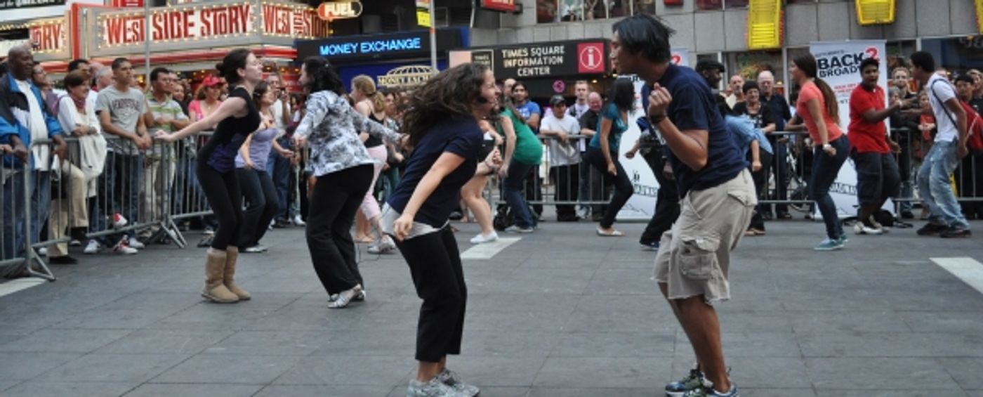 Photo Flash: Back2Broadway Holds Dance Class in Times Square Photo Flash: Back2Broadway Holds Dance Class in Times Square Image