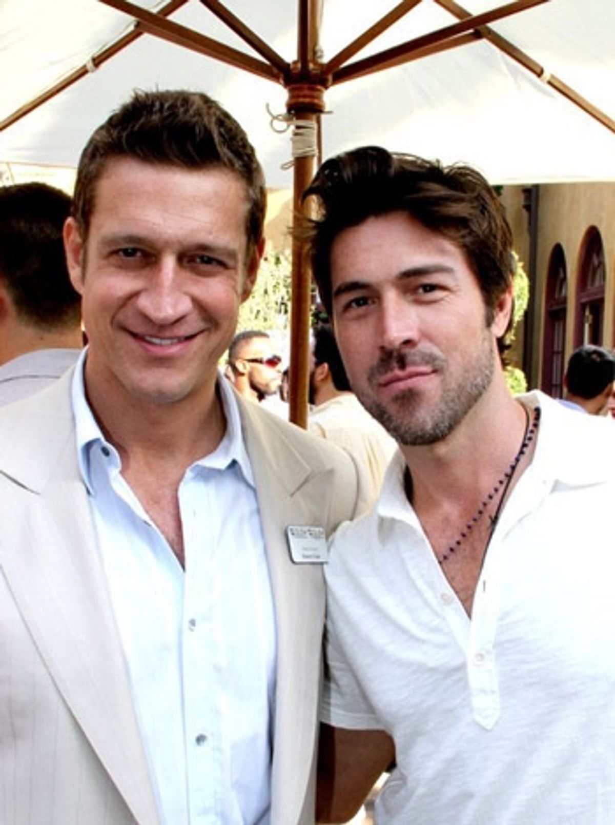 Robert Gant and Kyan Douglas at GLEH Garden Party at 