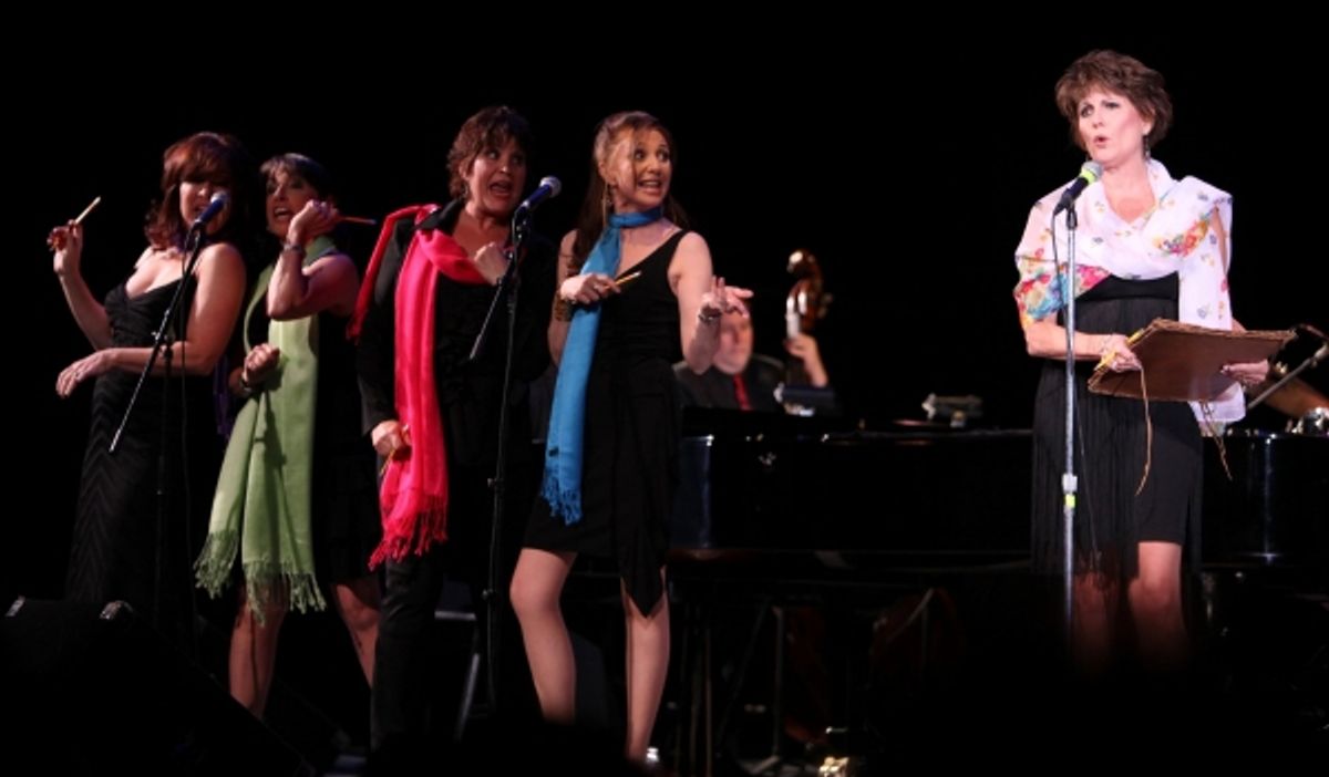 Debbie Gravitte, Lynne Lamberis, Marsha Waterbury & Donna Murphy ( The voices of Sonia ) with Robert Klein & Lucie Arnaz at 