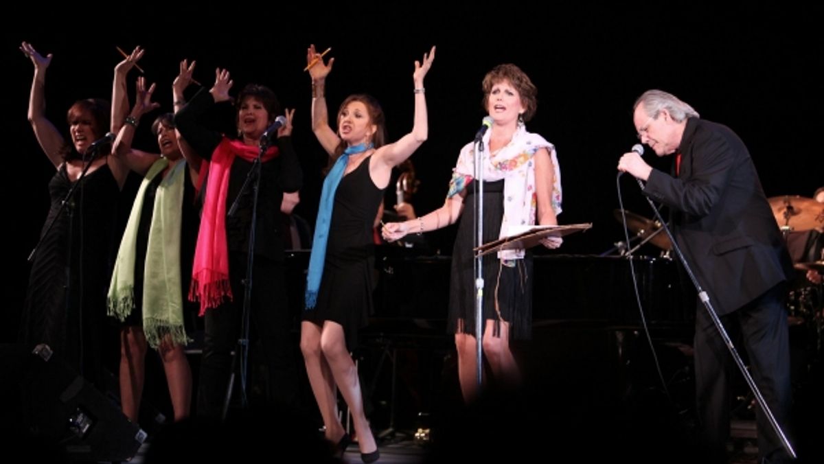 Debbie Gravitte, Lynne Lamberis, Marsha Waterbury & Donna Murphy ( The voices of Sonia ) with Robert Klein & Lucie Arnaz at 