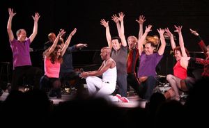 Ron Dennis with the A CHORUS LINE ensemble Photo