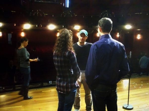 Director Alex Balga in rehearsal with Pia Douwes and Thomas Borchert Photo