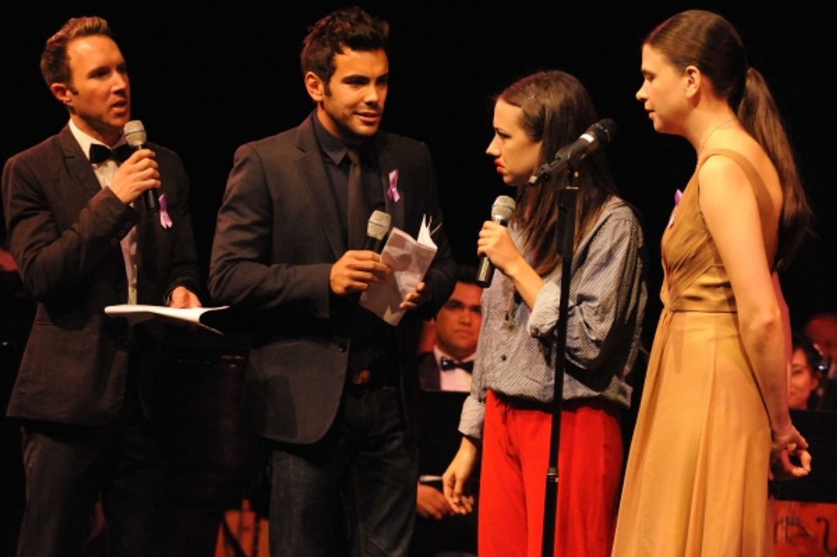 Paul Canaan, Matthew Risch, Colleen Ballinger, and Sutton Foster at 