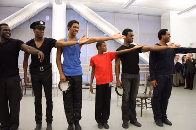 Joshua Henry and the cast of the SCOTTSBORO BOYS Photo
