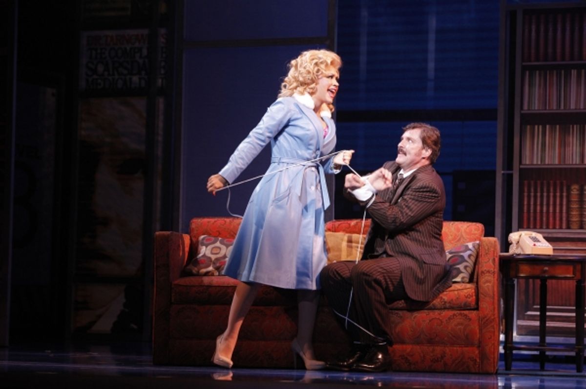 Diana DeGarmo as Doralee Rhodes and Joseph Mahowald as Franklin Hart, Jr.  at 