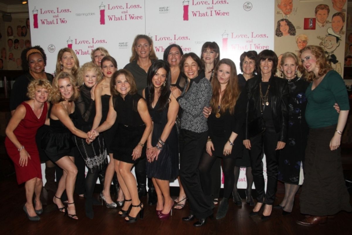 Nora Ephron, Tovah Feldshuh, Penny Fuller, Natasha Lyone, and Current Cast Members along with Alumni Cast Members at 