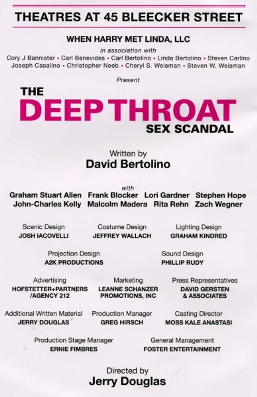 Photo Coverage: THE DEEP THROAT SEX SCANDAL Opening Night Image