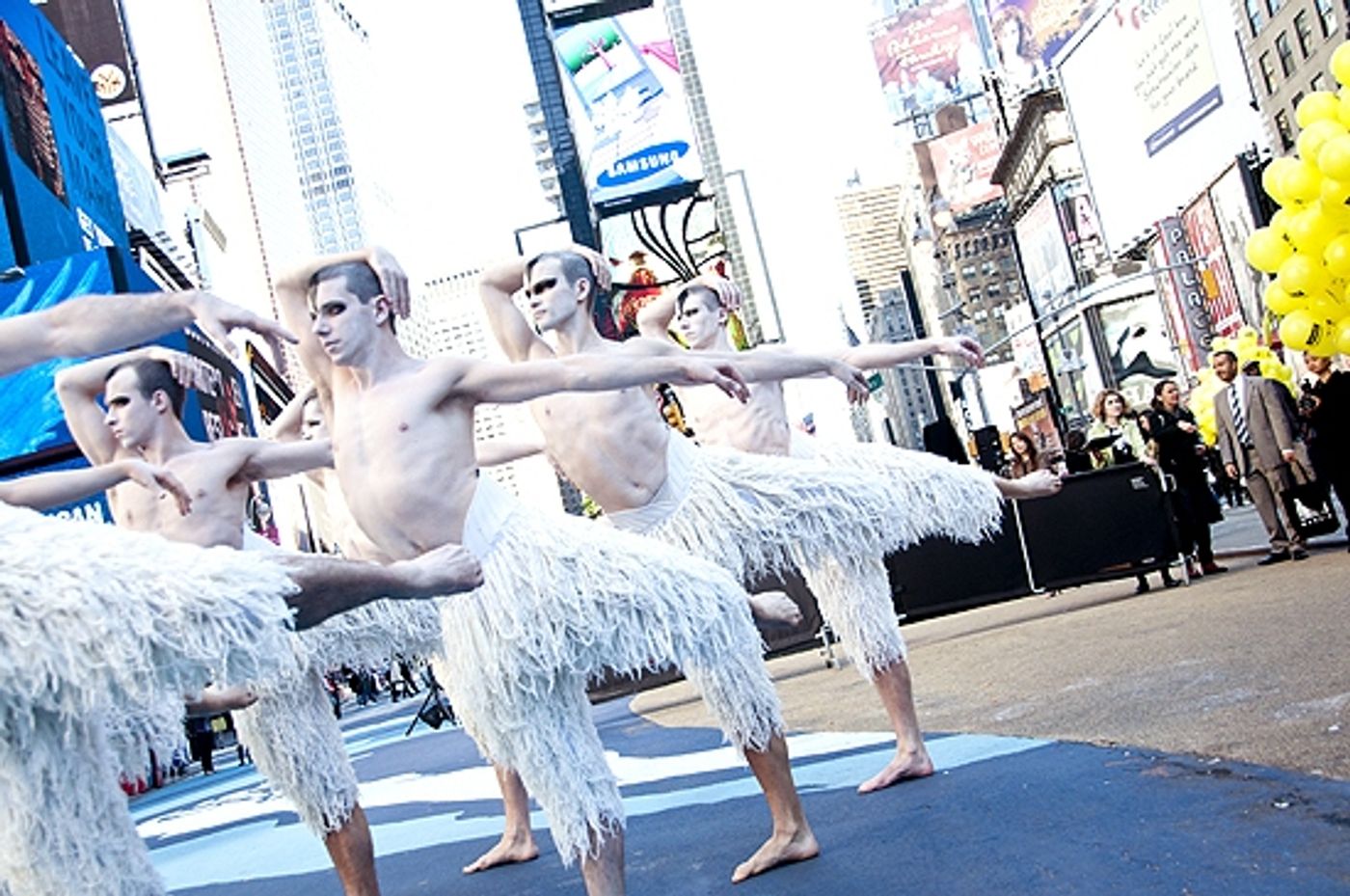 Photo Coverage: Matthew Bourne's Male Swans Flock To Times Square  Image