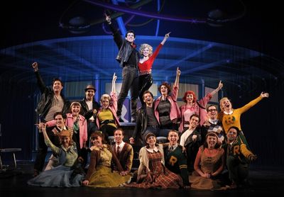 Matt Nolan, Alyssa Herrera and the cast of "GREASE" Photo