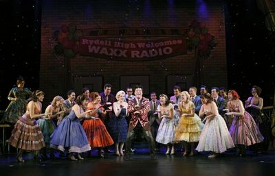 Eddie Mekka & the cast of "GREASE" Hand Jive Photo