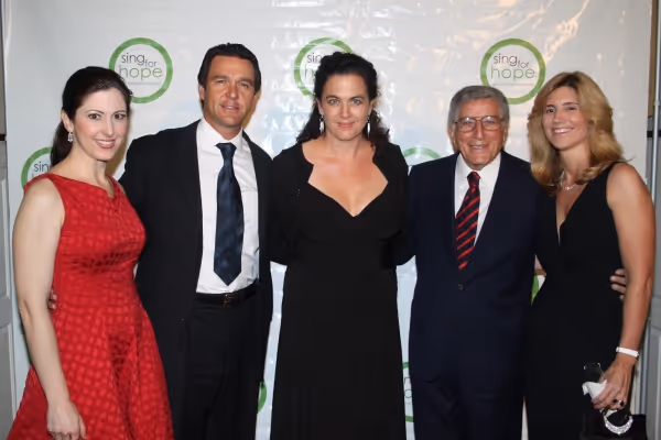Camille Zamora, Nathan Gunn, Julie Gunn, Tony Bennett and Susan Benedetto Photo