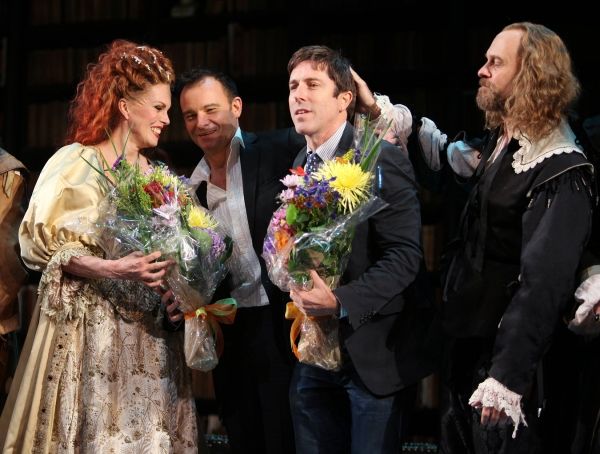 Joanna Lumley, Matthew Warchus, David Hirson and David Hyde Pierce Photo