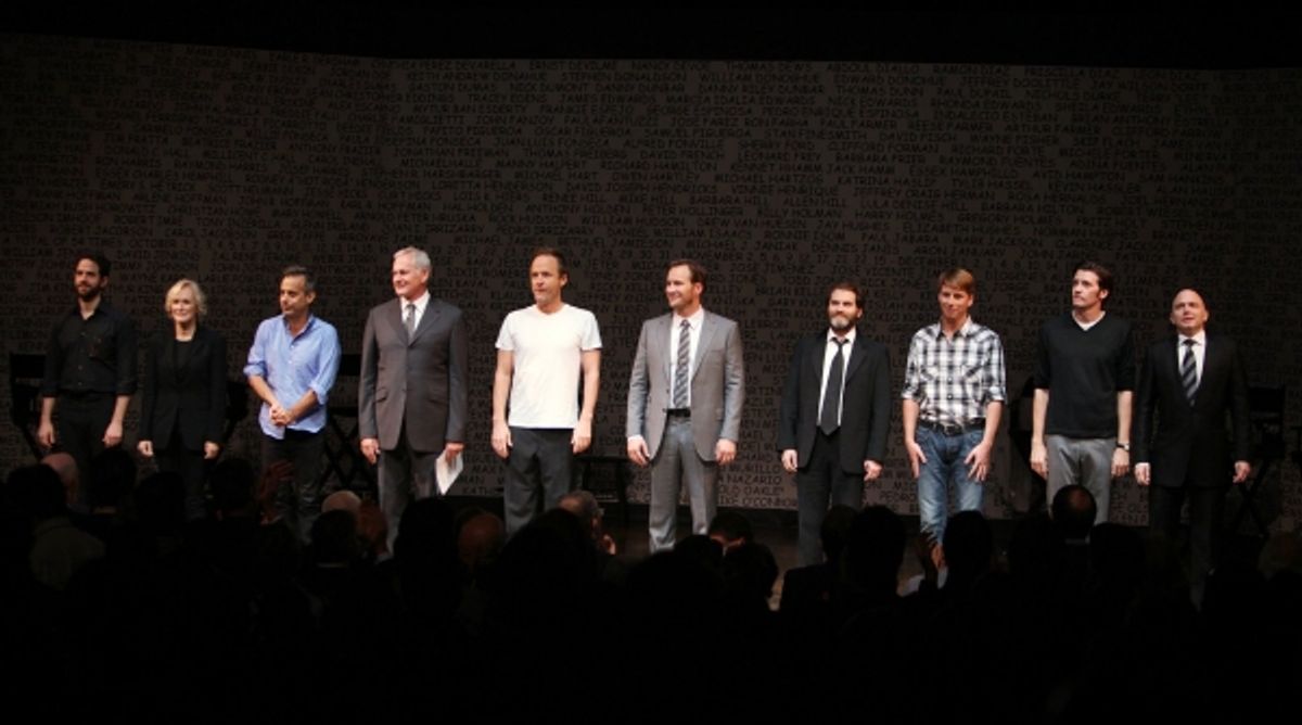 Santino Fontana, Glenn Close, Joe Mantello, Victor Garber, John Benjamin Hickey, Patrick Wilson, Michael Stuhlbarg, Jack McBrayer, Jason Butler Harner & Michael Cerveris at 
